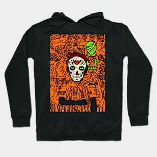 Mexican MaleMask NFT with DarkSkin and Gray Doodle - Explore the Artistry! Hoodie